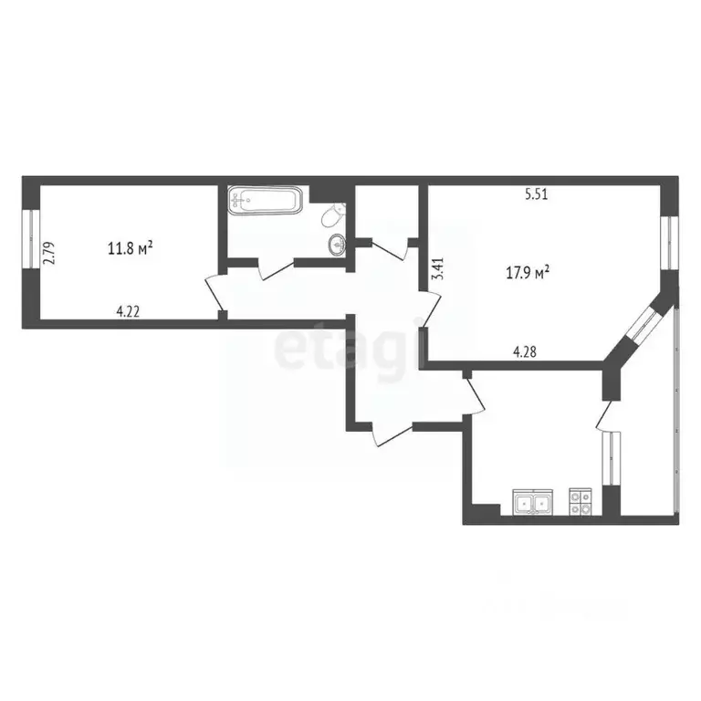 2-к кв. Ханты-Мансийский АО, Сургут Университетская ул., 23/5 (58.3 м) - Фото 1