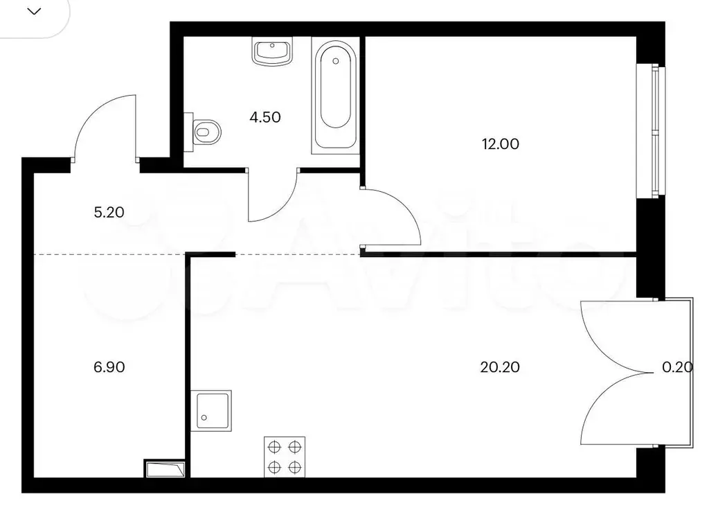 1-к. квартира, 50 м, 3/11 эт. - Фото 0