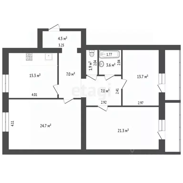 3-к кв. Самарская область, Самара ул. Стара-Загора, 50 (99.0 м) - Фото 1