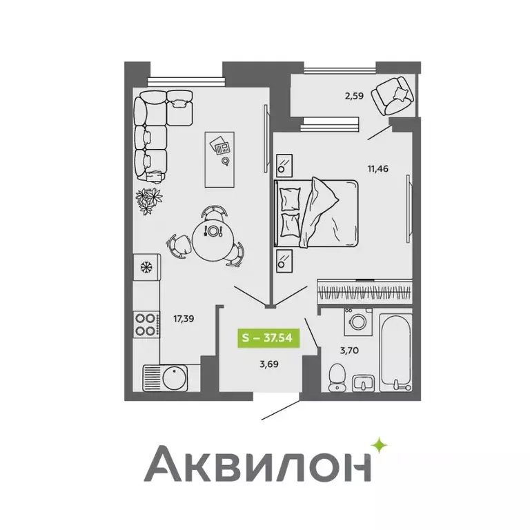 1-к кв. Архангельская область, Архангельск Ломоносовский округ,  ... - Фото 1