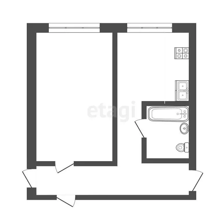 1к в 3-комнатной квартире (9.6 м) - Фото 1