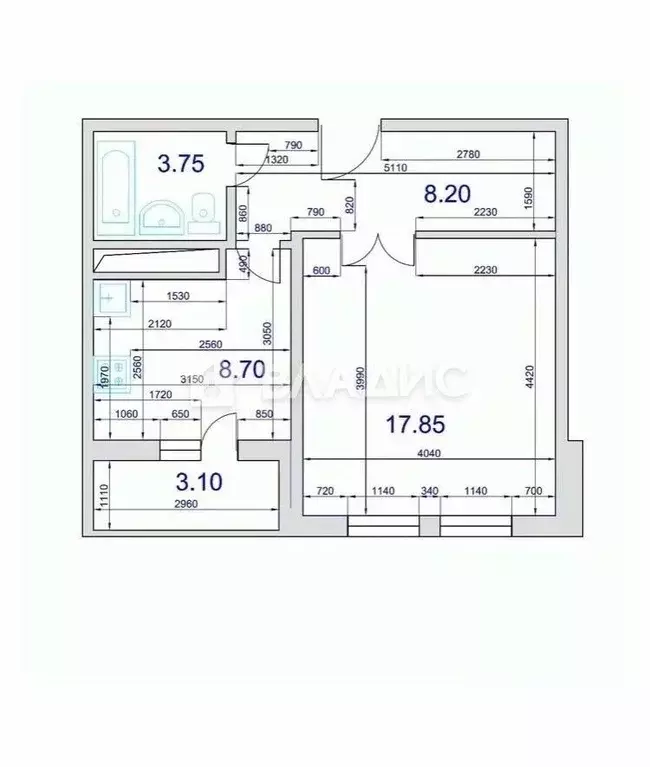 1-к кв. Москва просп. Защитников Москвы, 1 (38.0 м) - Фото 1