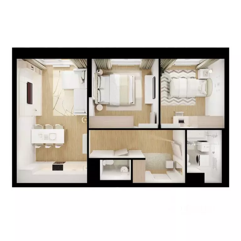 2-к кв. Московская область, Мытищи Яуза Парк жилой комплекс, к5 (58.3 ... - Фото 2