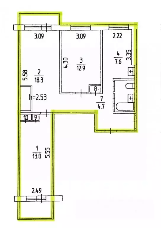 3-к кв. Пермский край, Пермь ул. Комиссара Пожарского, 10 (60.8 м) - Фото 1
