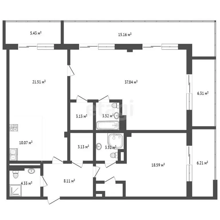 3-комнатная квартира: Алушта, Парковая улица, 7 (153.57 м) - Фото 1