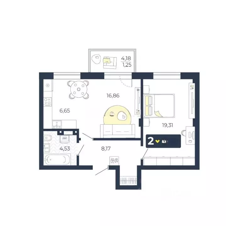 2-к кв. Красноярский край, Красноярск городской округ, пос. Солонцы ... - Фото 2