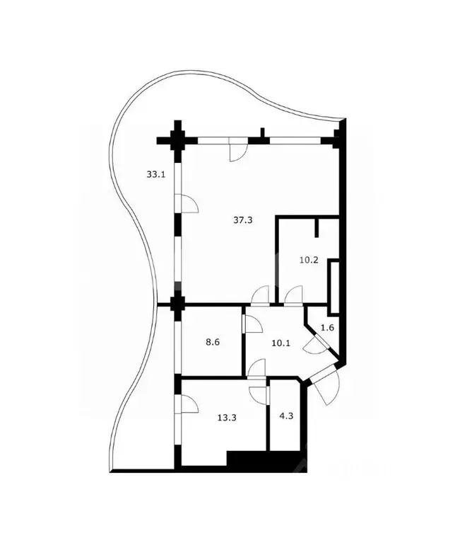 2-к кв. Краснодарский край, Сочи Светлана мкр, ул. Депутатская, 2 ... - Фото 2