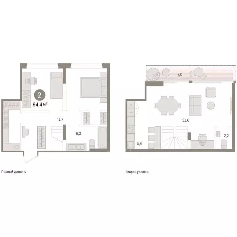 2-комнатная квартира: Тюмень, Причальная улица, 5 (94.4 м) - Фото 2