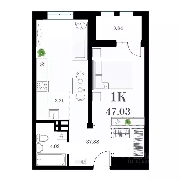 1-к кв. Приморский край, Владивосток ул. Леонова, 54 (47.03 м) - Фото 0