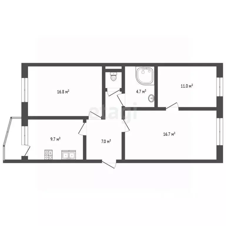 3-к кв. Ямало-Ненецкий АО, Новый Уренгой ул. Геологоразведчиков, 12 ... - Фото 2