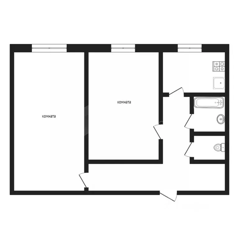 2-к кв. Тюменская область, Тюмень ул. Володарского, 34 (44.5 м) - Фото 1