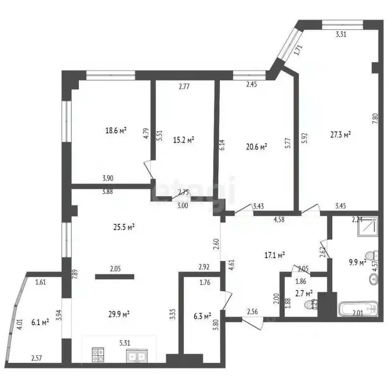 4-к кв. Орловская область, Орел Красноармейская ул., 1 (175.6 м) - Фото 2