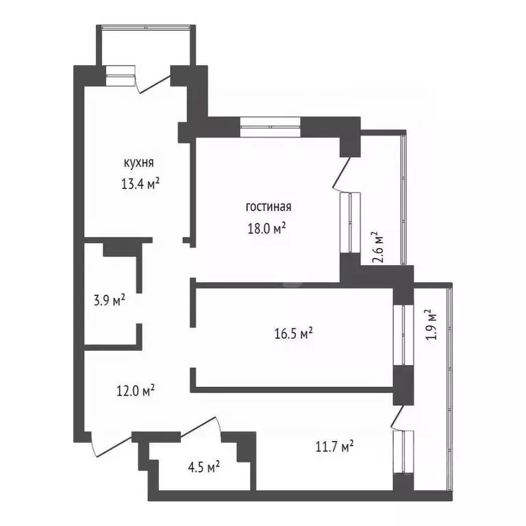 3-к кв. Красноярский край, Красноярск ул. Калинина, 181 (79.7 м) - Фото 2