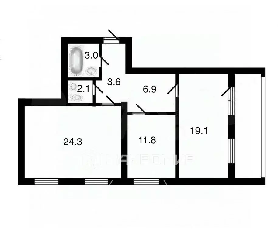 3-к кв. Новосибирская область, Новосибирск Дивногорская ул., 150/4 ... - Фото 1