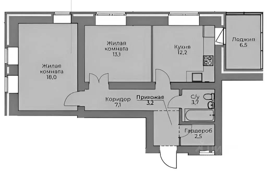 2-к кв. Новосибирская область, Новосибирск Кубовая ул., 113/5 (61.5 м) - Фото 1