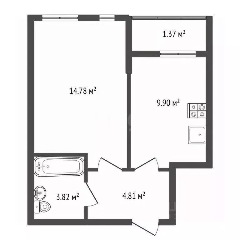 1-к кв. Воронежская область, Воронеж ул. Славы, 7 (33.6 м) - Фото 2