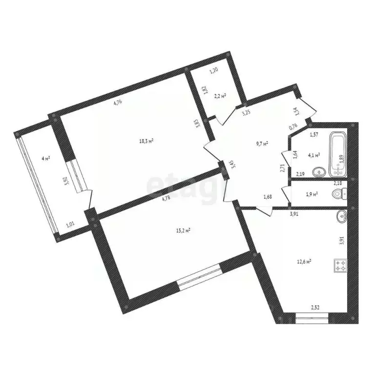 2-к кв. Башкортостан, Уфа Высотная ул., 10 (64.0 м) - Фото 1