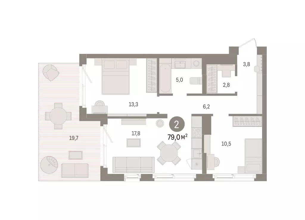 2-комнатная квартира: Челябинская область, Сосновский муниципальный ... - Фото 2