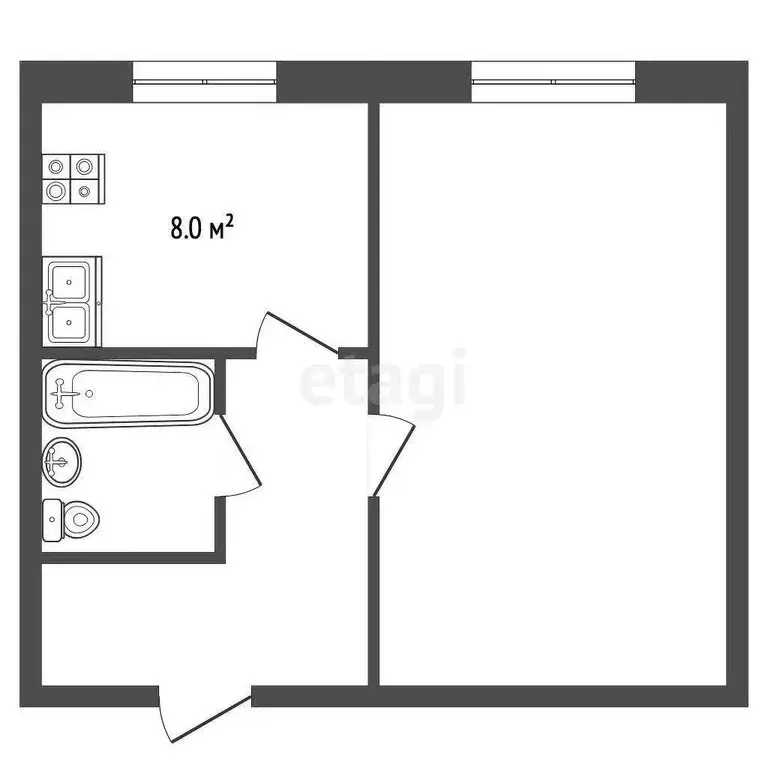1-комнатная квартира: Камышлов, Карловарская улица, 1 (34.1 м) - Фото 1