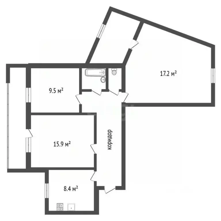 3-к кв. Воронежская область, Воронеж ул. 25 Января, 52 (68.7 м) - Фото 1