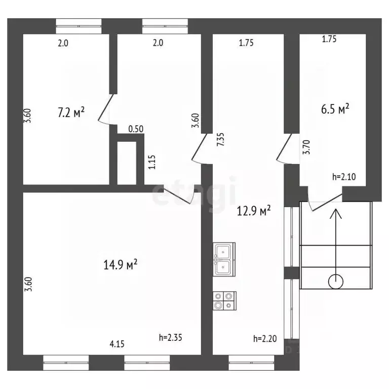 Дом в Краснодарский край, Крымский район, Молдаванское с/пос, пос. ... - Фото 2