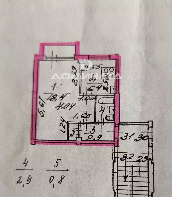 1-к. квартира, 32,1 м, 3/5 эт. - Фото 0