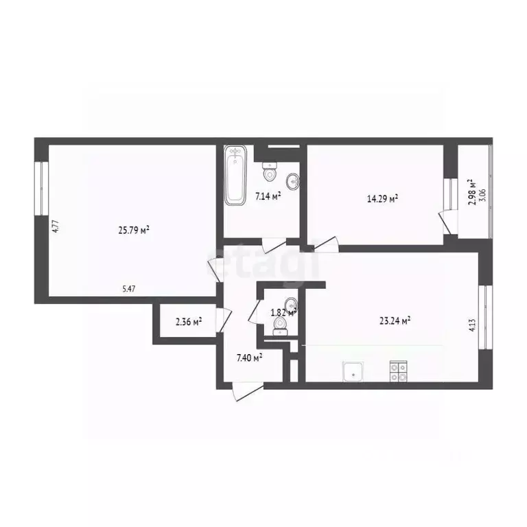2-к кв. Тюменская область, Тюмень ул. Фармана Салманова, 14 (82.0 м) - Фото 2