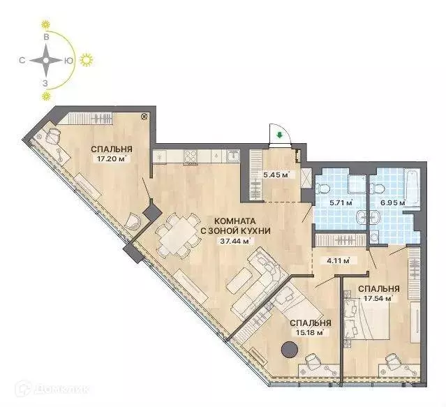 Продаётся 3-к квартира, 109.6 м - Фото 1