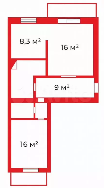 2-к. квартира, 55,4 м, 9/10 эт. - Фото 0