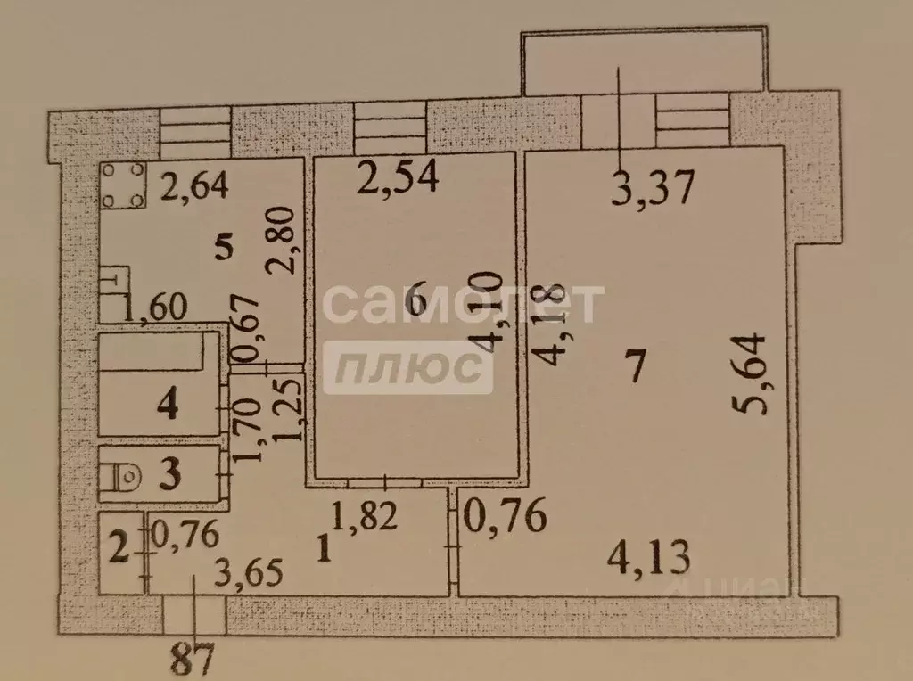 2-к кв. Липецкая область, Липецк ул. Космонавтов, 5 (47.3 м) - Фото 2