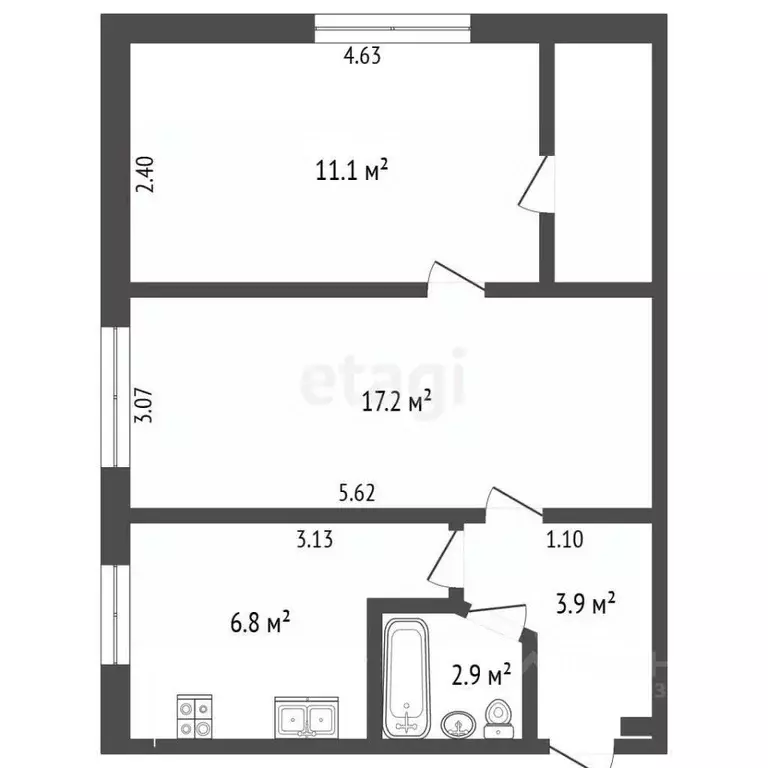 2-к кв. Крым, Ялта ул. Цветочная, 9 (44.1 м) - Фото 1