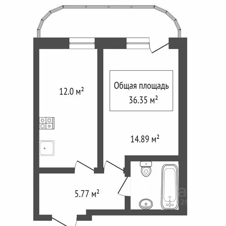 1-к кв. Новосибирская область, Новосибирск Сухарная ул., 96/3 (38.2 м) - Фото 1