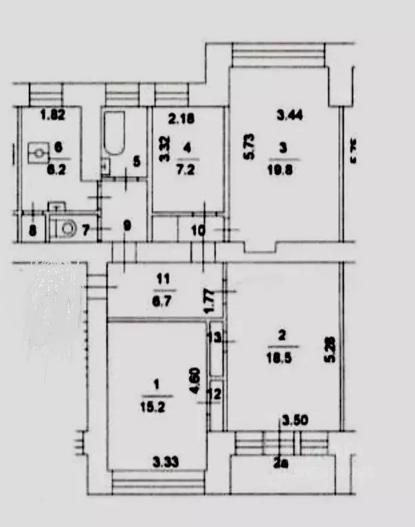 Комната Москва Новоостаповская ул., 4К1 (45.5 м) - Фото 0