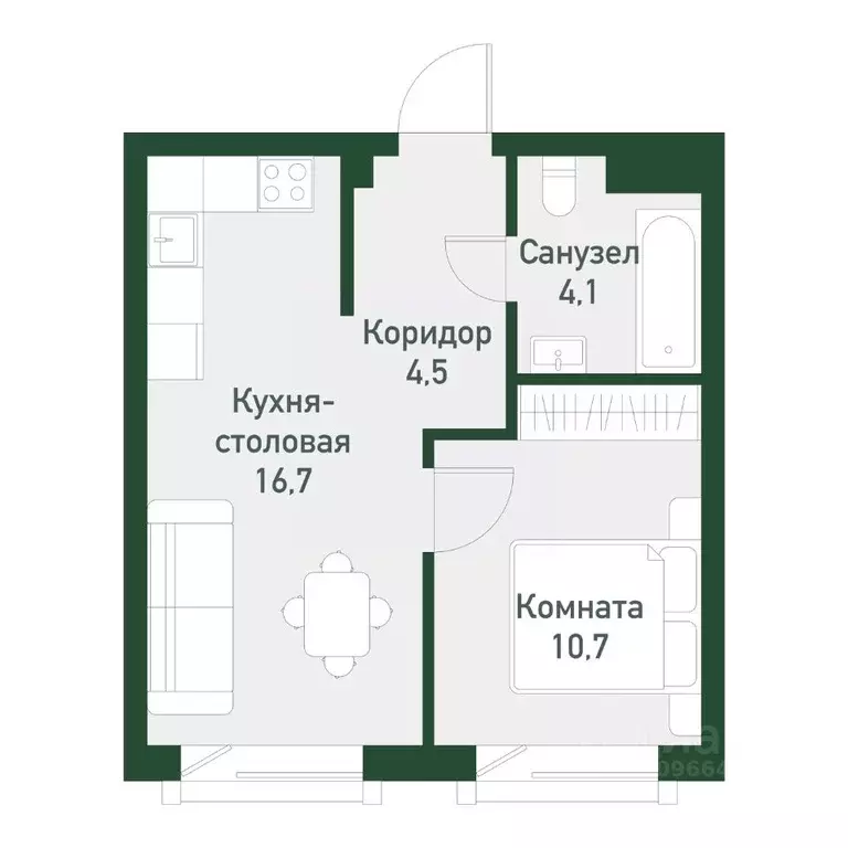 1-к кв. Челябинская область, Челябинский городской округ, пос. ... - Фото 0