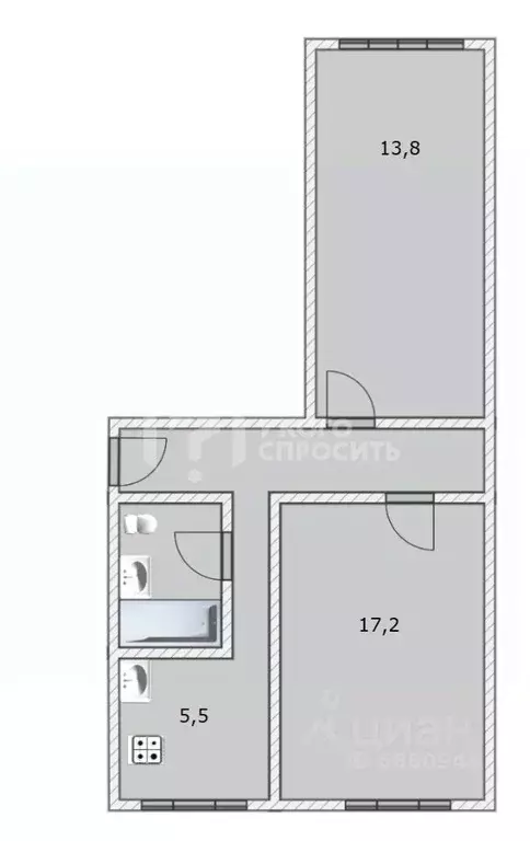 2-к кв. Ленинградская область, Ломоносовский район, Оржицкое с/пос, д. ... - Фото 2
