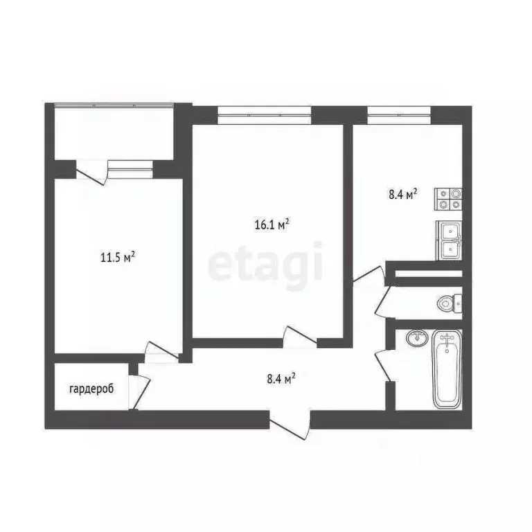 2-к кв. Татарстан, Набережные Челны 12-й комплекс, 10 (53.0 м) - Фото 2