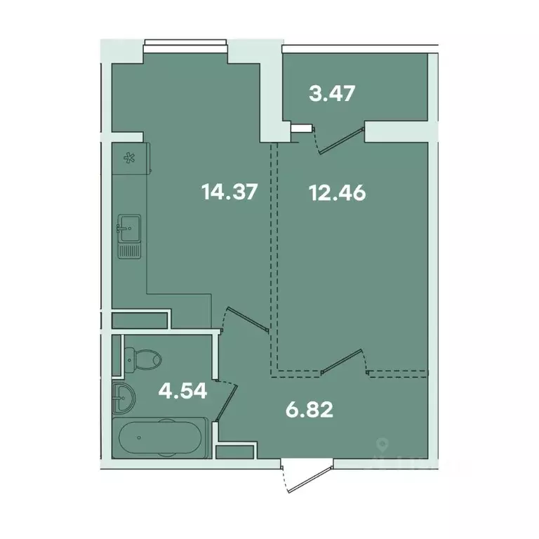 1-к кв. Иркутская область, Иркутск ул. Петрова, 16 (41.65 м) - Фото 0