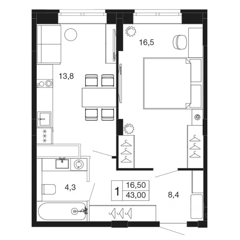 1-к кв. Московская область, Апрелевка Наро-Фоминский городской округ, ... - Фото 1