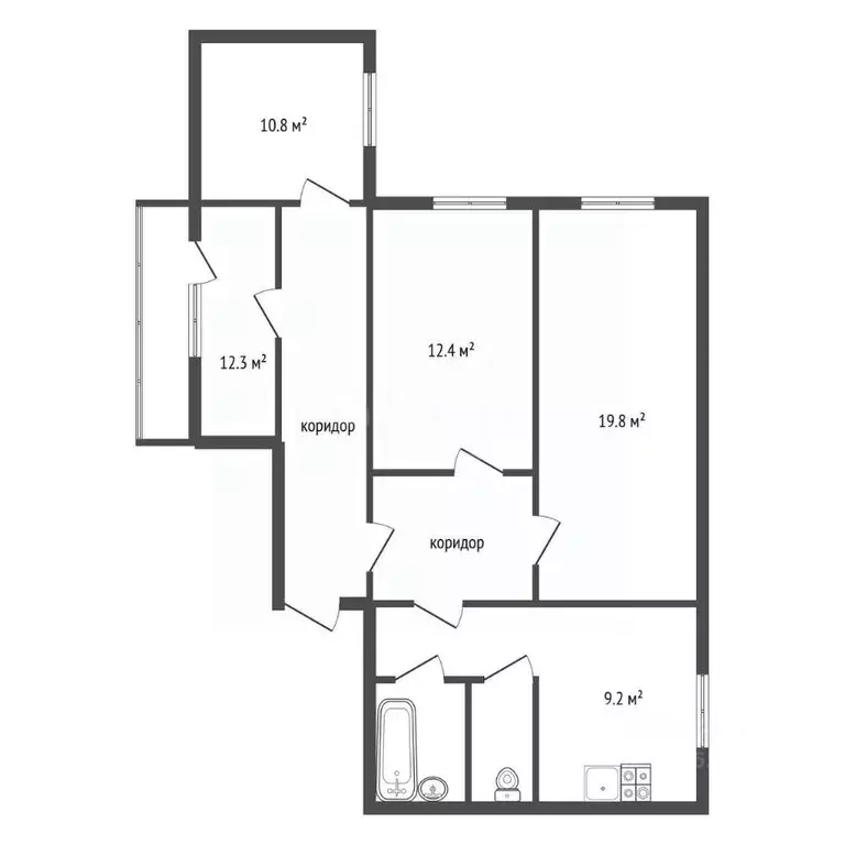 4-к кв. Воронежская область, Воронеж ул. Маршала Жукова, 12 (84.4 м) - Фото 1