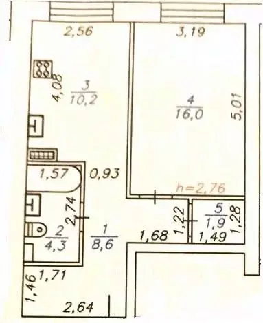 1-к кв. Ленинградская область, Кириши Восточная ул., 8 (41.0 м) - Фото 2