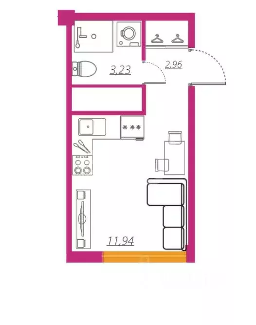 Студия Татарстан, Казань просп. Победы, 47 (18.0 м) - Фото 1