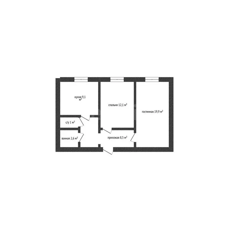 2-комнатная квартира: Нефтекамск, Социалистическая улица, 105 (54 м) - Фото 1