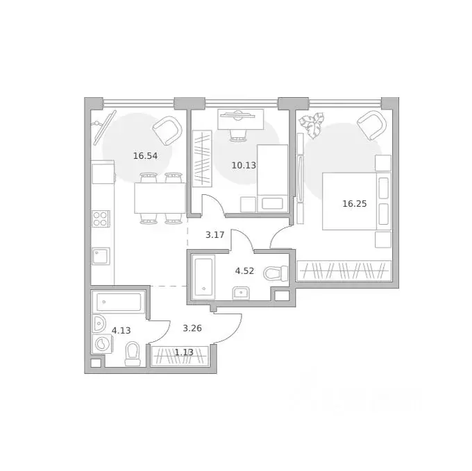 2-к кв. Москва ул. Народного Ополчения, 34С4 (59.13 м) - Фото 1