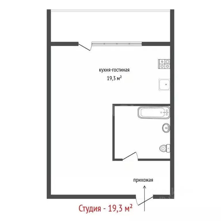 Студия Свердловская область, Екатеринбург ул. Крауля, 107 (19.3 м) - Фото 2