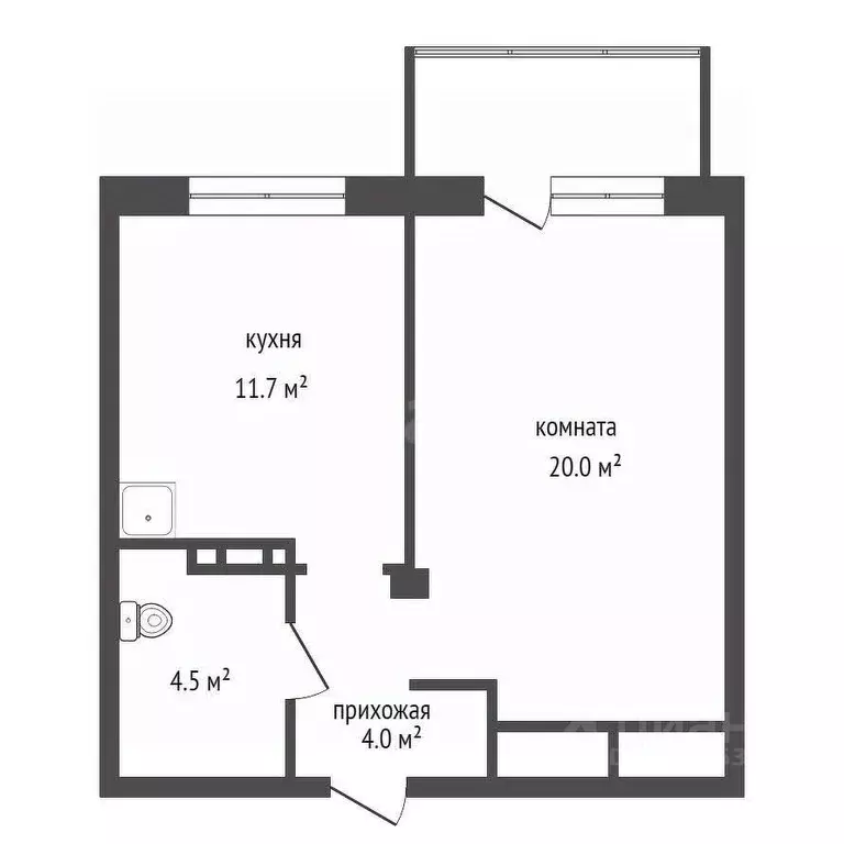 1-к кв. Красноярский край, Красноярск ул. Лесников, 49 (41.7 м) - Фото 2