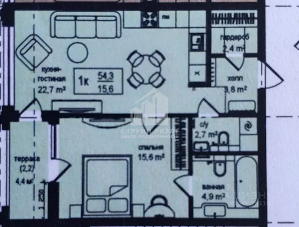 1-к кв. Калининградская область, Калининград ул. Молодой Гвардии, 34 ... - Фото 2