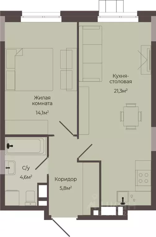 1-к кв. Нижегородская область, Нижний Новгород Соцгород жилрайон, 1-й ... - Фото 1