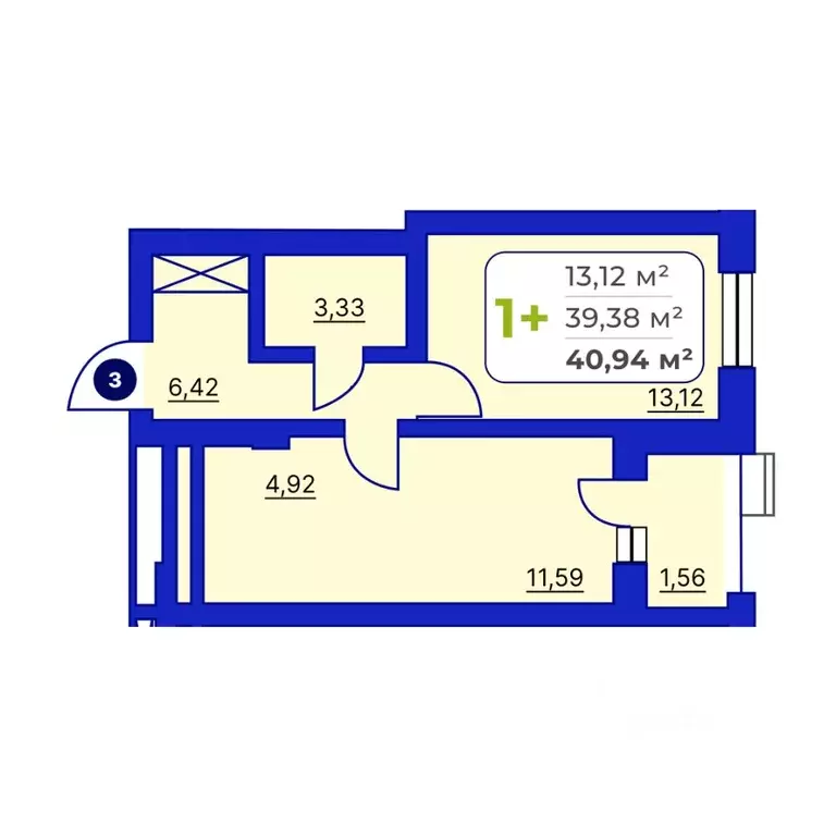 1-к кв. Башкортостан, Уфа Йондоз мкр,  (40.94 м) - Фото 1