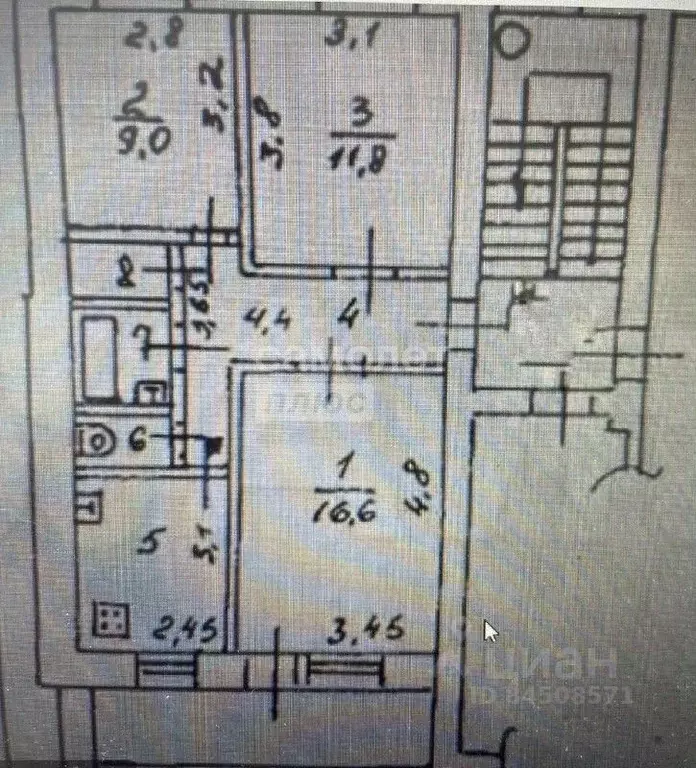 3-к кв. Калужская область, Калуга ул. Суворова, 183 (58.5 м) - Фото 2