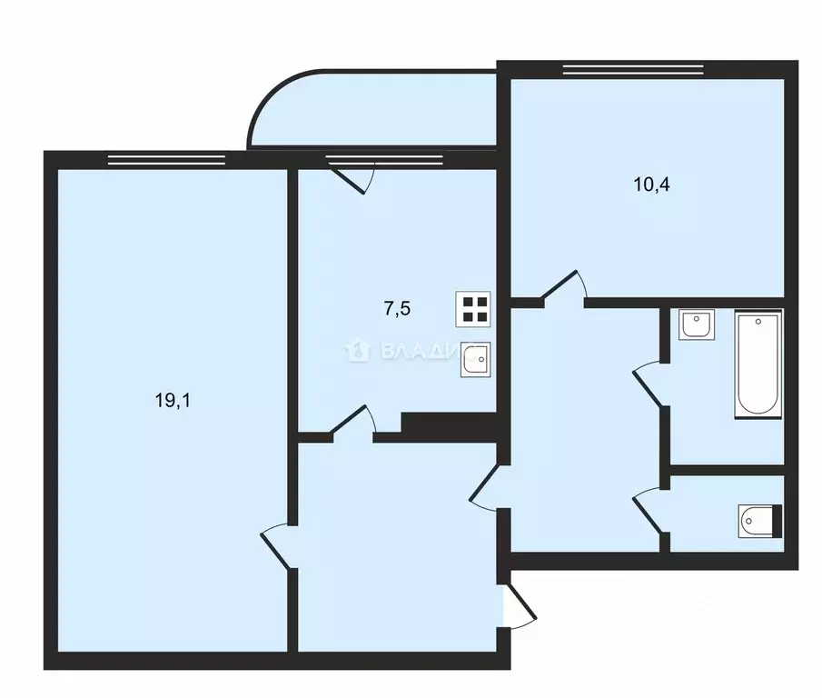 2-к кв. Санкт-Петербург просп. Наставников, 21 (51.2 м) - Фото 1